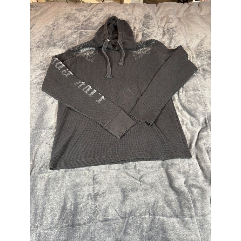 Modern Culture Thermal Hoodie Women's Medium‎  Long Sleeve Pullover Fleur Print